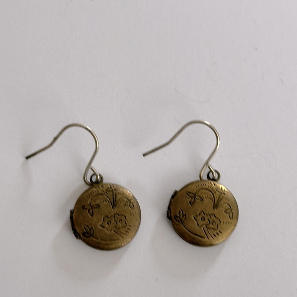 Mini locket earrings